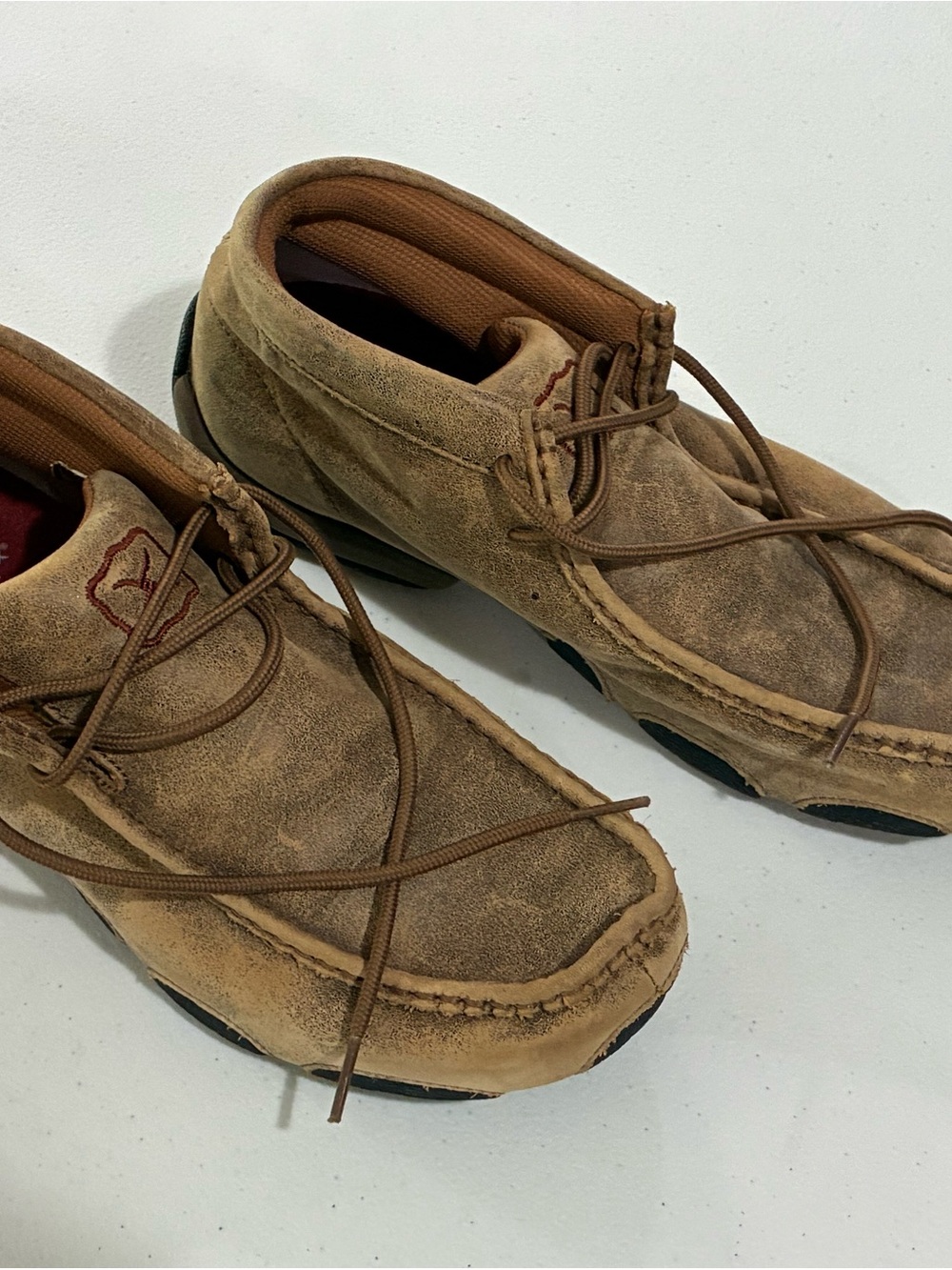 Twisted X Men's Suede Moccasin Loafers in Tan